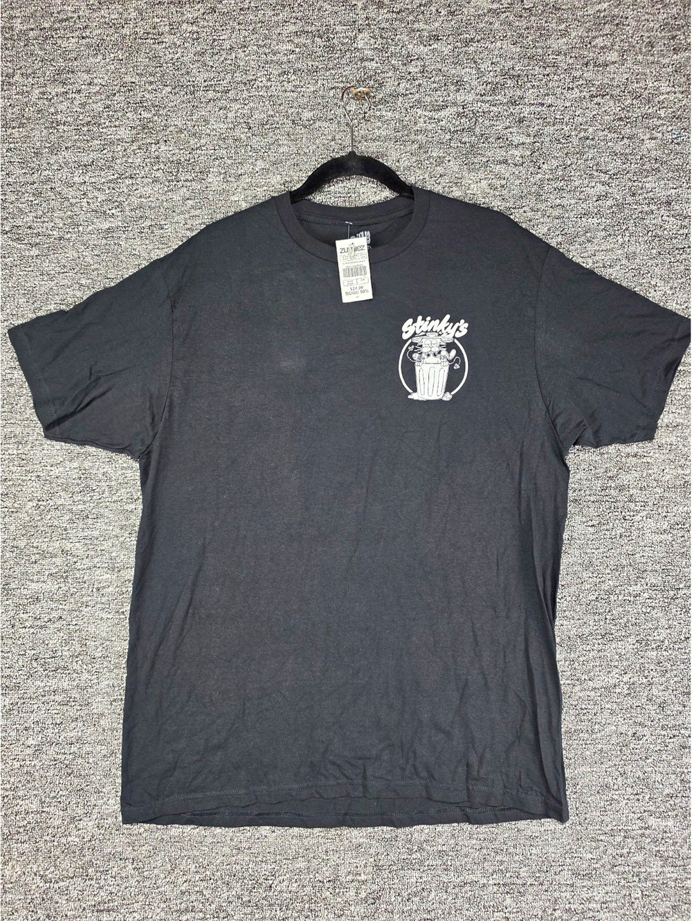 Zumiez A-Lab Stinky's Waste Management Black Graphic T-Shirt Double-Sided Sz L